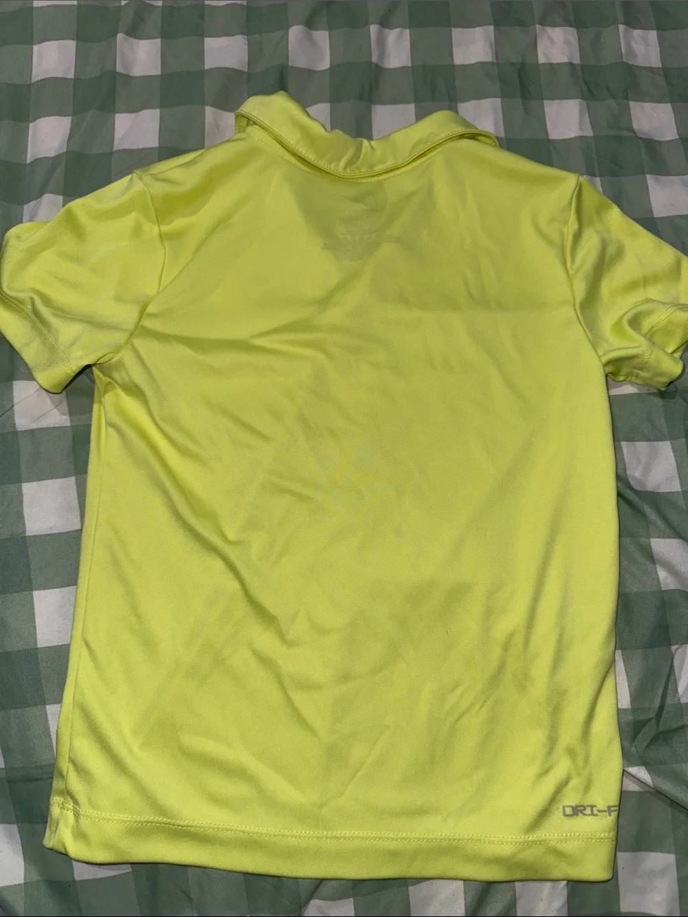 Nike Kids Neon Yellow Polo with Black Nike Shorts